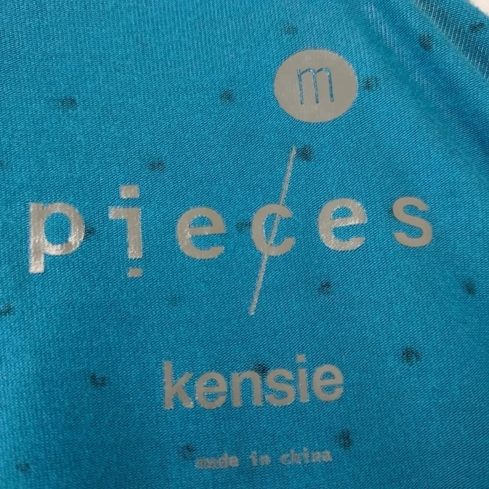 Pieces Kenzie Dress Women's Blue Black Dot Size M NWT - Picture 6 of 7